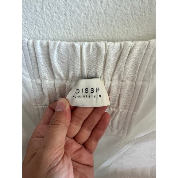 Dissh Harriet White Linen Mini Dress size US 6 - Picture 10 of 12
